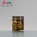 Leopard patterns glass cup for milk tea beer